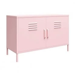Cache Bashful Pink 2-Door Metal Locker Accent Cabinet by Novogratz -Elama Sales Store bashful pink novogratz accent cabinets 4012928com 40 1000