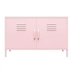 Cache Bashful Pink 2-Door Metal Locker Accent Cabinet by Novogratz