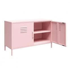Cache Bashful Pink 2-Door Metal Locker Accent Cabinet by Novogratz -Elama Sales Store bashful pink novogratz accent cabinets 4012928com 77 1000