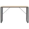 47.2 in. Rectangular Black and Oak Chipboard Computer Desk with Simple Yet Stylish Style by Cubilan