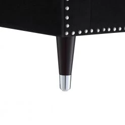 Joan 34 in. Black/Chrome Velvet 3-Seater Tuxedo Sofa with Nailheads by Nicole Miller 16 Joan 34 in. Black/Chrome Velvet 3-Seater Tuxedo Sofa with Nailheads by Nicole Miller -Elama Sales Store black chrome velvet nicole miller sofas couches nsa102 02bk hd fa 1000