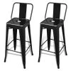 39.8 in. Black Steel Bar Stool (Set of 2) by Cubilan