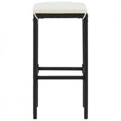 29.9 in. Black Metal Frame Adjustable Cushioned Bar Stools with Cream white Seat (Set of 2) by Cubilan -Elama Sales Store black cubilan bar stools 313440 1f 1000