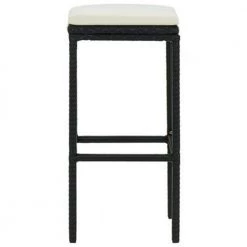 29.9 in. Black Metal Frame Adjustable Cushioned Bar Stools with Cream white Seat (Set of 2) by Cubilan -Elama Sales Store black cubilan bar stools 313440 44 1000