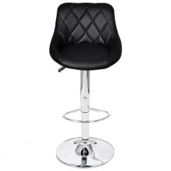41.5 in. Black Iron Frame Adjustable Cushioned Bar Stool with Faux Leather seat (Set of 2) by Cubilan -Elama Sales Store black cubilan bar stools 325702 1f 1000