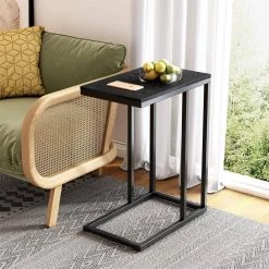 18.9 in. Black C-Shaped Wood End Table by Cubilan 11 18.9 in. Black C-Shaped Wood End Table by Cubilan -Elama Sales Store black cubilan c tables b07d6n8t6y 4f 1000