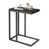 18.9 in. Black C-Shaped Wood End Table by Cubilan