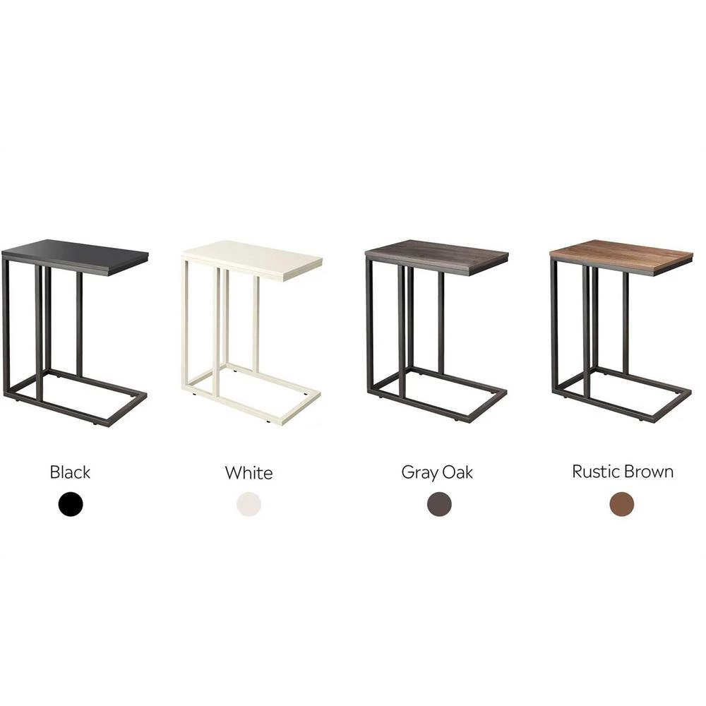 18.9 in. Black C-Shaped Wood End Table by Cubilan 7 18.9 in. Black C-Shaped Wood End Table by Cubilan - Image 7