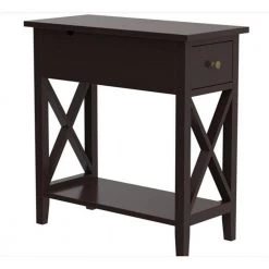 23.5 in. W Black Rectangle Wood End Table with 1-Drawer by Cubilan 12 23.5 in. W Black Rectangle Wood End Table with 1-Drawer by Cubilan -Elama Sales Store black cubilan end side tables b07s1mrglc fa 1000