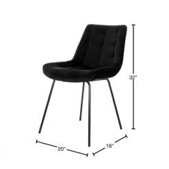 Black Tufted Side Chair with Metal Legs (Set of 2) by Elama -Elama Sales Store black elama accent chairs 985115019m 40 1000