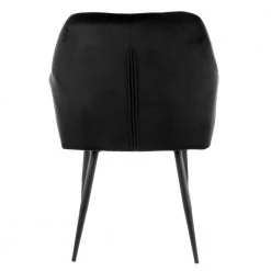 Black 2-Piece Velvet Tufted Chair with Black Metal Legs by Elama 13 Black 2-Piece Velvet Tufted Chair with Black Metal Legs by Elama -Elama Sales Store black elama accent chairs 985116690m 1f 1000
