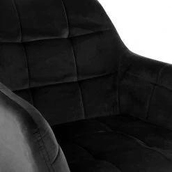 Black 2-Piece Velvet Tufted Chair with Black Metal Legs by Elama 15 Black 2-Piece Velvet Tufted Chair with Black Metal Legs by Elama -Elama Sales Store black elama accent chairs 985116690m fa 1000