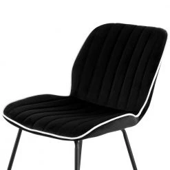 Black 2-Piece Velvet Tufted Chair with Black Metal Legs by Elama 14 Black 2-Piece Velvet Tufted Chair with Black Metal Legs by Elama -Elama Sales Store black elama accent chairs 985116691m 44 1000