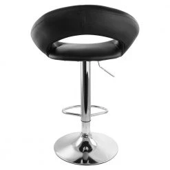 2-Piece Retro Adjustable 30.31 in. Faux Leather Bar Stool in Black with Chrome Base by Elama -Elama Sales Store black elama bar stools 985116243m 76 1000