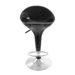 2-Piece Modern Bombo Adjustable 30.31 in. Bar Stool in Black with Chrome Base by Elama -Elama Sales Store black elama bar stools 985116247m 4f 1000
