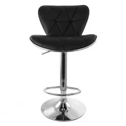 2-Piece Tufted Faux Leather Adjustable 35 in. Bar Stool in Black with Chrome Trim and Base by Elama 14 2-Piece Tufted Faux Leather Adjustable 35 in. Bar Stool in Black with Chrome Trim and Base by Elama -Elama Sales Store black elama bar stools 985116248m 4f 1000
