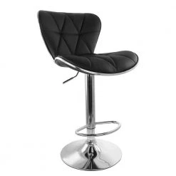 2-Piece Tufted Faux Leather Adjustable 35 in. Bar Stool in Black with Chrome Trim and Base by Elama 13 2-Piece Tufted Faux Leather Adjustable 35 in. Bar Stool in Black with Chrome Trim and Base by Elama -Elama Sales Store black elama bar stools 985116248m c3 1000
