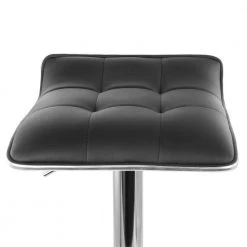 2-Piece Tufted Faux Leather Adjustable 35 in. Bar Stool with Low Back in Black with Chrome Base by Elama -Elama Sales Store black elama bar stools 985116249m 1f 1000