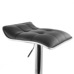 2-Piece Tufted Faux Leather Adjustable 35 in. Bar Stool with Low Back in Black with Chrome Base by Elama -Elama Sales Store black elama bar stools 985116249m 76 1000