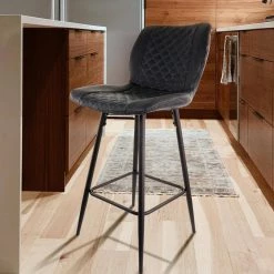 2-Piece Diamond Stitched Faux Leather 39 in. Bar Chair in Black with Metal Legs by Elama 19 2-Piece Diamond Stitched Faux Leather 39 in. Bar Chair in Black with Metal Legs by Elama -Elama Sales Store black elama bar stools 985116684m 31 1000