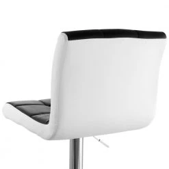 24 in. Black and White High Back Faux Leather Tufted Metal Bar Stool in with 2-Piece Chrome Base by Elama -Elama Sales Store black elama bar stools 985116695m 66 1000