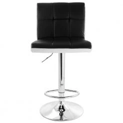 24 in. Black and White High Back Faux Leather Tufted Metal Bar Stool in with 2-Piece Chrome Base by Elama -Elama Sales Store black elama bar stools 985116695m c3 1000