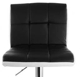 24 in. Black and White High Back Faux Leather Tufted Metal Bar Stool in with 2-Piece Chrome Base by Elama -Elama Sales Store black elama bar stools 985116695m fa 1000