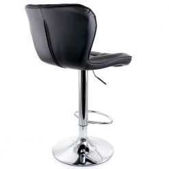 2-Piece Diamond Tufted Faux Leather Adjustable 35 in. Bar Stool in Black with Chrome Base by Elama -Elama Sales Store black elama bar stools 985116697m c3 1000