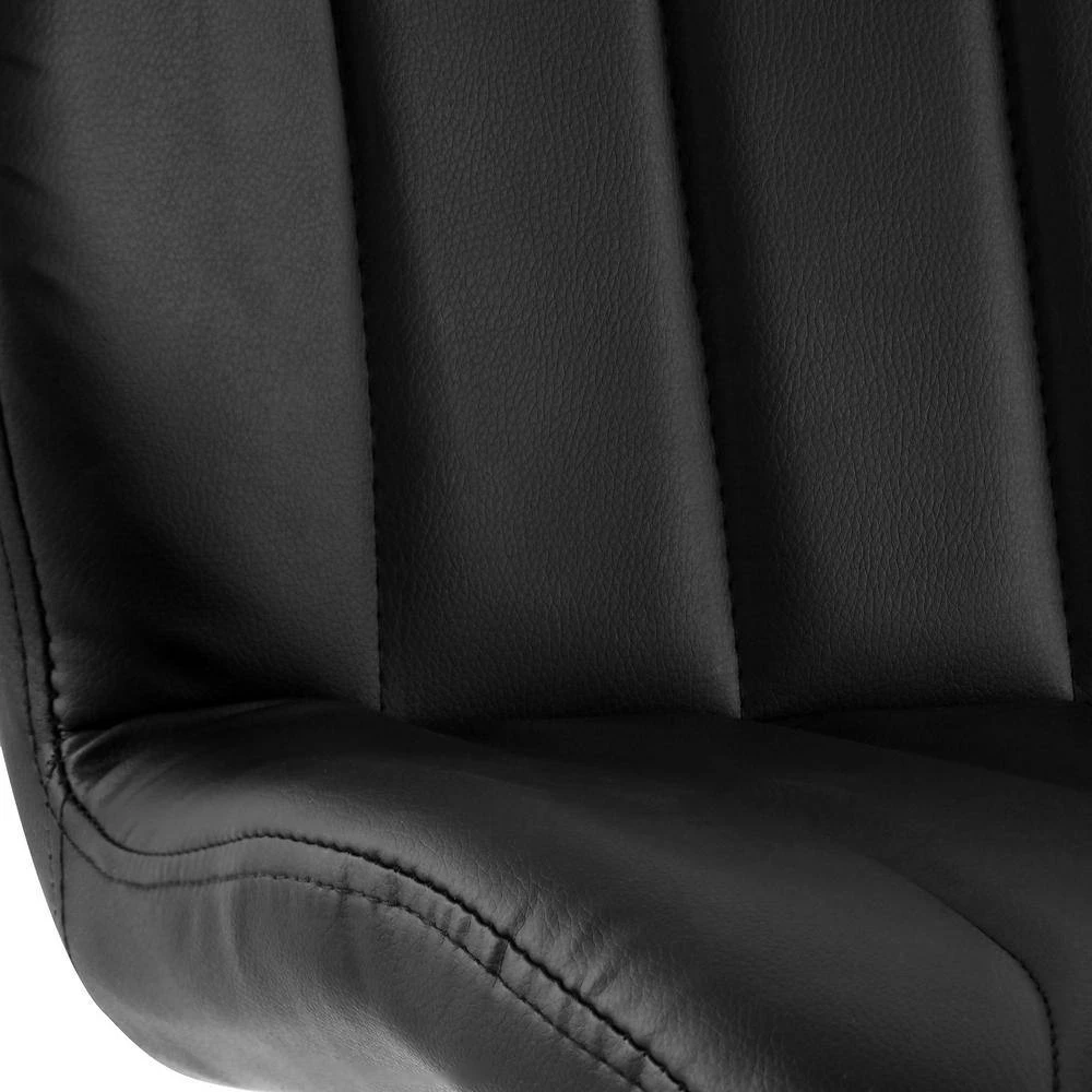 2-Piece Adjustable Faux Leather 33 in. High Back Metal Bar Stool in Black with Chrome Base by Elama 9 2-Piece Adjustable Faux Leather 33 in. High Back Metal Bar Stool in Black with Chrome Base by Elama - Image 9