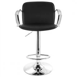 2-Piece Adjustable Faux Leather 34.25 in. Black Low Back Metal Bar Stool with Chrome Arm Rests and Base by Elama -Elama Sales Store black elama bar stools 985116748m c3 1000