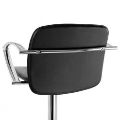 2-Piece Adjustable Faux Leather 34.25 in. Black Low Back Metal Bar Stool with Chrome Arm Rests and Base by Elama -Elama Sales Store black elama bar stools 985116748m fa 1000