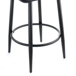 Faux Leather 35 in. Black Low Back Bar Chair with Matte Metal Legs by Elama 12 Faux Leather 35 in. Black Low Back Bar Chair with Matte Metal Legs by Elama -Elama Sales Store black elama bar stools 985116773m 44 1000