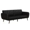 Brittany Black Faux Leather Convertible Futon by Novogratz
