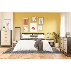 Kelly 1-Drawer Black Oak and Faux Rattan Nightstand 22.05 in. H x 19.76 in. W x 19.69 in. D by Novogratz 19 Kelly 1-Drawer Black Oak and Faux Rattan Nightstand 22.05 in. H x 19.76 in. W x 19.69 in. D by Novogratz -Elama Sales Store black faux rattan novogratz nightstands 4545335com 44 1000