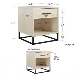 Kelly 1-Drawer Black Oak and Faux Rattan Nightstand 22.05 in. H x 19.76 in. W x 19.69 in. D by Novogratz 17 Kelly 1-Drawer Black Oak and Faux Rattan Nightstand 22.05 in. H x 19.76 in. W x 19.69 in. D by Novogratz -Elama Sales Store black faux rattan novogratz nightstands 4545335com 4f 1000