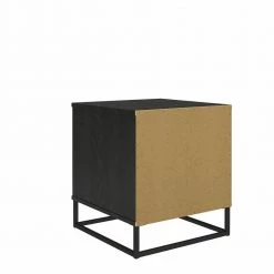 Kelly 1-Drawer Black Oak and Faux Rattan Nightstand 22.05 in. H x 19.76 in. W x 19.69 in. D by Novogratz 14 Kelly 1-Drawer Black Oak and Faux Rattan Nightstand 22.05 in. H x 19.76 in. W x 19.69 in. D by Novogratz -Elama Sales Store black faux rattan novogratz nightstands 4545335com 66 1000