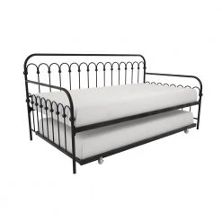 Bright Pop Black Metal Twin Daybed with Trundle by Novogratz 18 Bright Pop Black Metal Twin Daybed with Trundle by Novogratz -Elama Sales Store black novogratz daybeds 4151019n 1d 1000