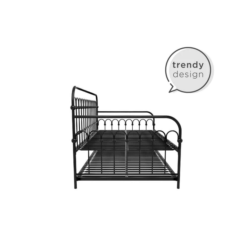 Bright Pop Black Metal Twin Daybed with Trundle by Novogratz 10 Bright Pop Black Metal Twin Daybed with Trundle by Novogratz - Image 10