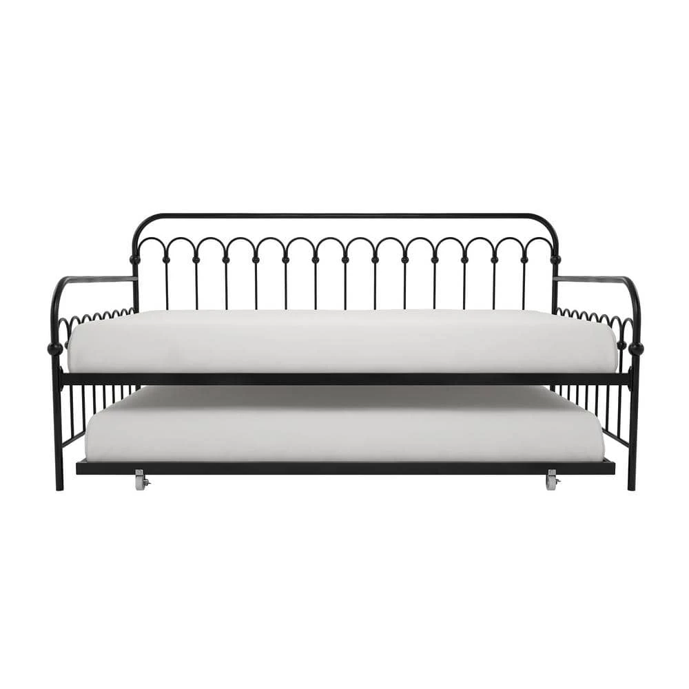 Bright Pop Black Metal Twin Daybed with Trundle by Novogratz 8 Bright Pop Black Metal Twin Daybed with Trundle by Novogratz - Image 8