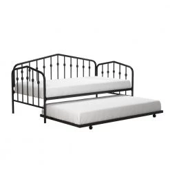 Bushwick Black Metal Twin Size Daybed and Trundle by Novogratz