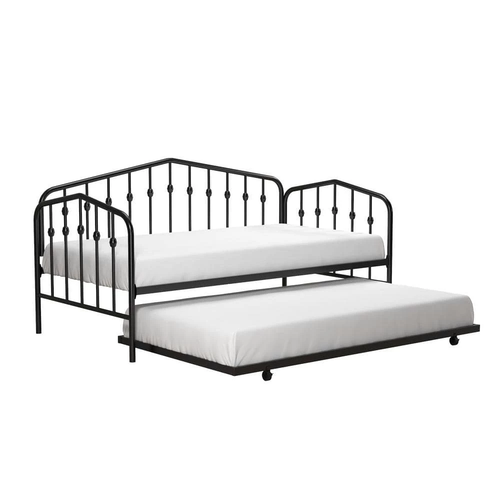 Bushwick Black Metal Twin Size Daybed and Trundle by Novogratz 1 Bushwick Black Metal Twin Size Daybed and Trundle by Novogratz