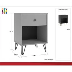 Owen 1-Drawer Black Nightstand by Novogratz 9 Owen 1-Drawer Black Nightstand by Novogratz -Elama Sales Store black novogratz nightstands 5391407com 4f 1000