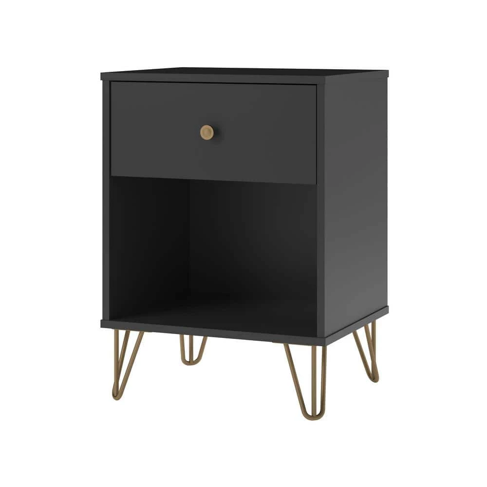 Owen 1-Drawer Black Nightstand by Novogratz 2 Owen 1-Drawer Black Nightstand by Novogratz - Image 2