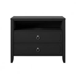 Her Majesty 2-Drawer Black Nightstand by Novogratz