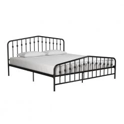 Bushwick Black King Metal Bed by Novogratz