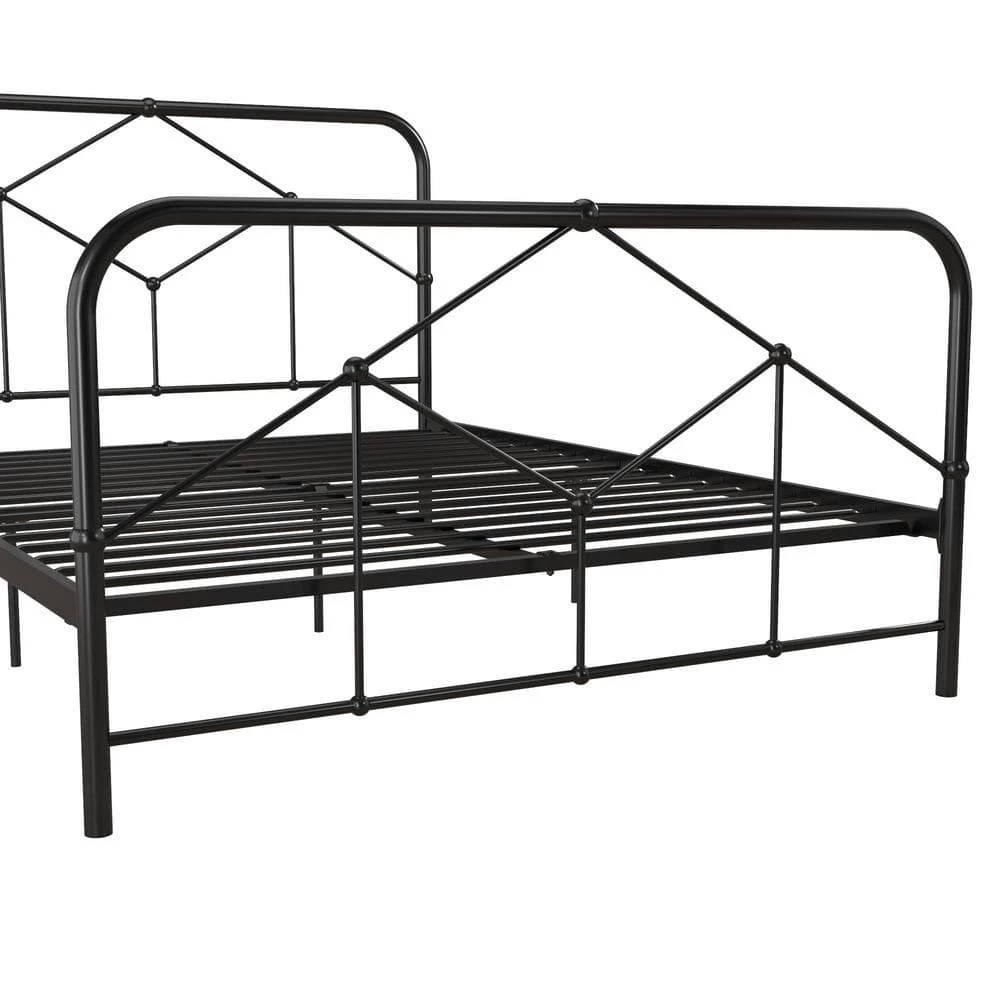 Francis Farmhouse Black Metal Queen Bed Frame by Novogratz 6 Francis Farmhouse Black Metal Queen Bed Frame by Novogratz - Image 6