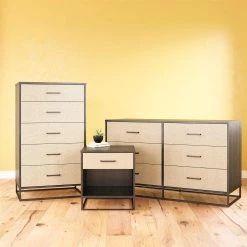 Kelly 6-Drawer Black Oak and Faux Rattan Dresser 31.77 in. H x 53.62 in. W x 19.69 in. D by Novogratz 22 Kelly 6-Drawer Black Oak and Faux Rattan Dresser 31.77 in. H x 53.62 in. W x 19.69 in. D by Novogratz -Elama Sales Store black oak novogratz dressers 9230335com 76 1000