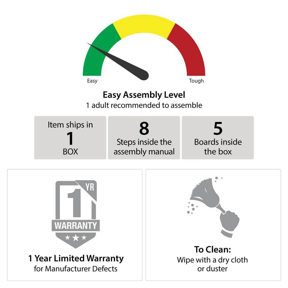 Bushwick 43.8 in. Black Oak Ladder Desk by Novogratz 9 Bushwick 43.8 in. Black Oak Ladder Desk by Novogratz - Image 9
