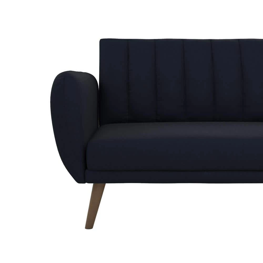 Brittany Blue Linen Sectional Futon Sofa by Novogratz 5 Brittany Blue Linen Sectional Futon Sofa by Novogratz - Image 5