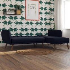 Brittany Blue Linen Sectional Futon Sofa by Novogratz 15 Brittany Blue Linen Sectional Futon Sofa by Novogratz -Elama Sales Store blue linen novogratz futons 2276629n 40 1000